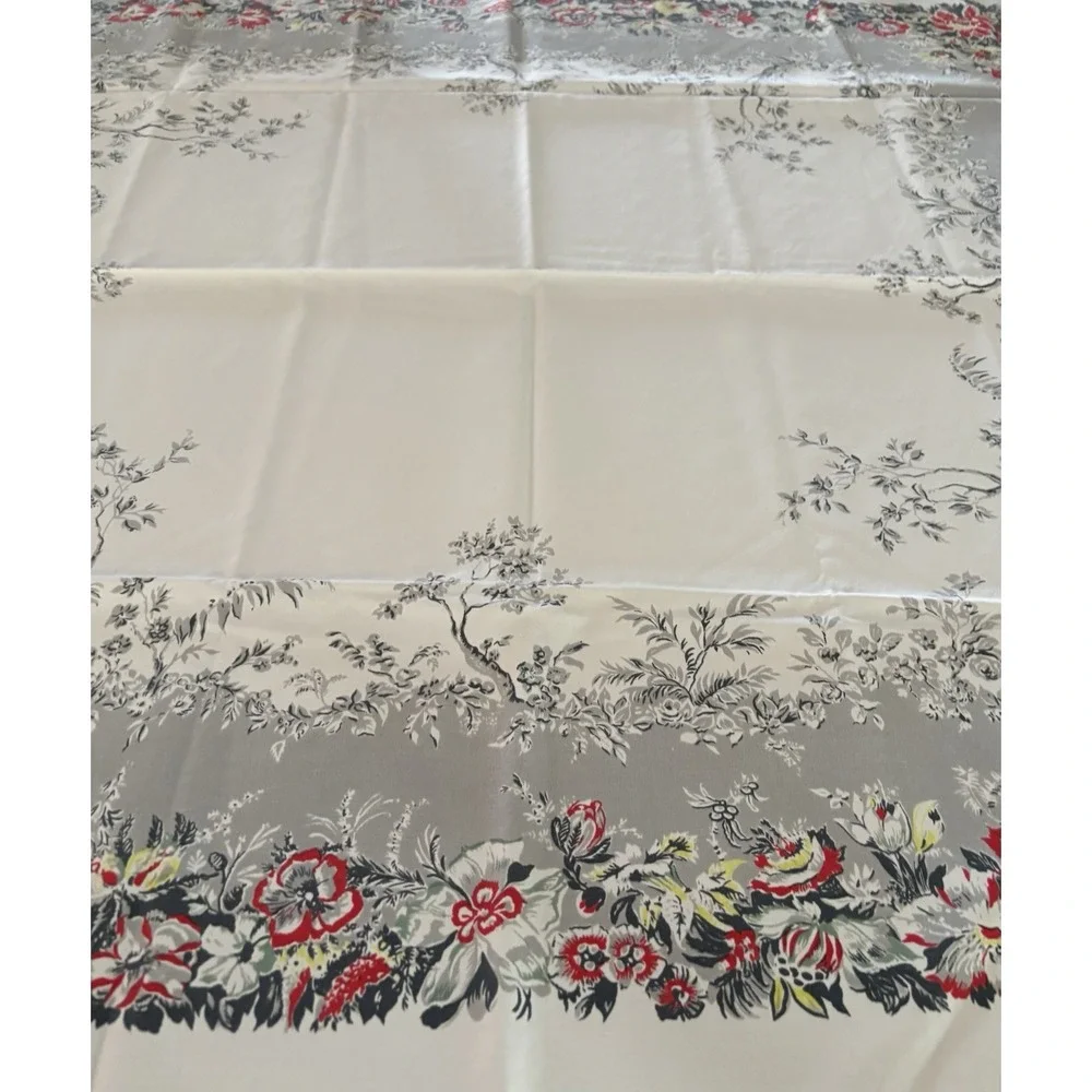 Vintage Tablecloth 1950's California Hand Prints 45